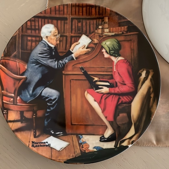 3 Vintage- gently loved Norman Rockwell collectors plates, 8.5 inches, no boxes - Picture 6 of 12